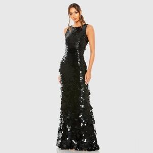 Mac Duggal Black Sequin Maxi Dress